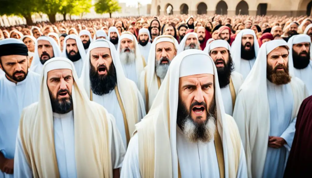 Religious Leaders Manipulating Crowd - Choosing Barabbas