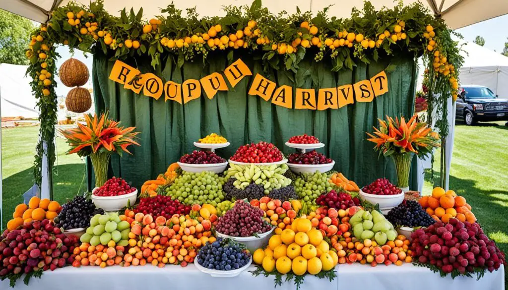 fruits and flowers decoration